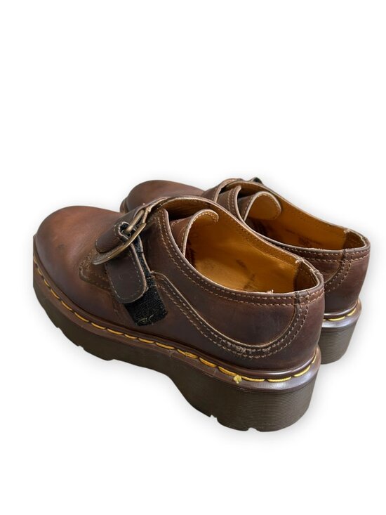 VINTAGE Dr Martens Gaucho Leather Shoes Brown Monk Strap Oxford Buckle Y2K M5 W6 main image 6